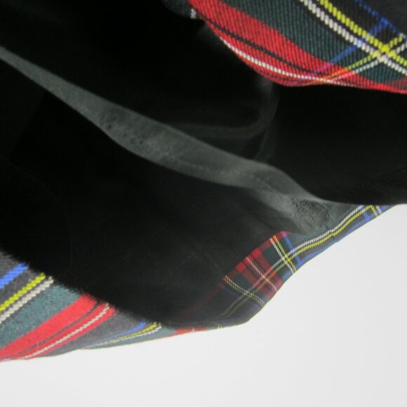 Vtg Lands End Womens P 8 Red Green Tartan Plaid Wool Pleated Midi Skirt Scotland - Picture 10 of 11